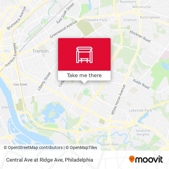 Mapa de Central Ave at Ridge Ave