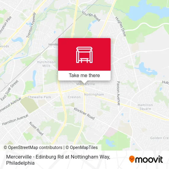 Mercerville - Edinburg Rd at Nottingham Way map
