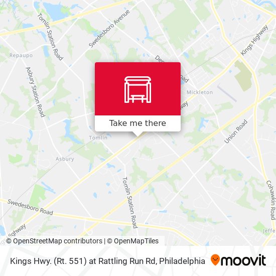 Mapa de Kings Hwy. (Rt. 551) at Rattling Run Rd