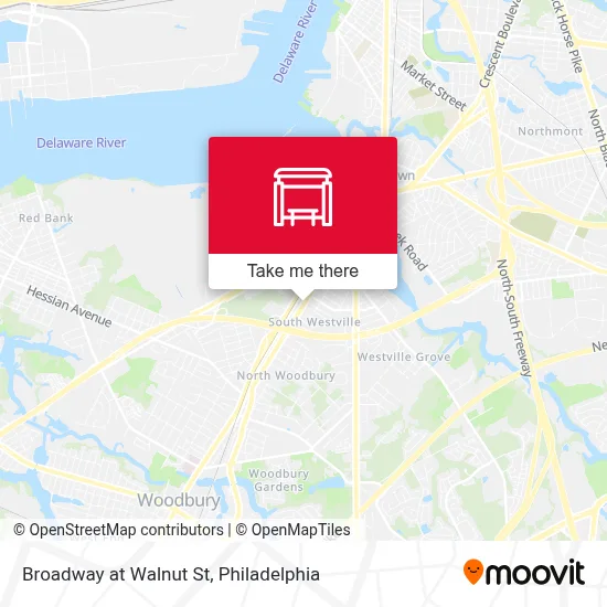 Broadway at Walnut St map