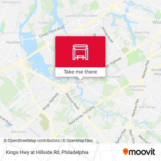 Kings Hwy at Hillside Rd map