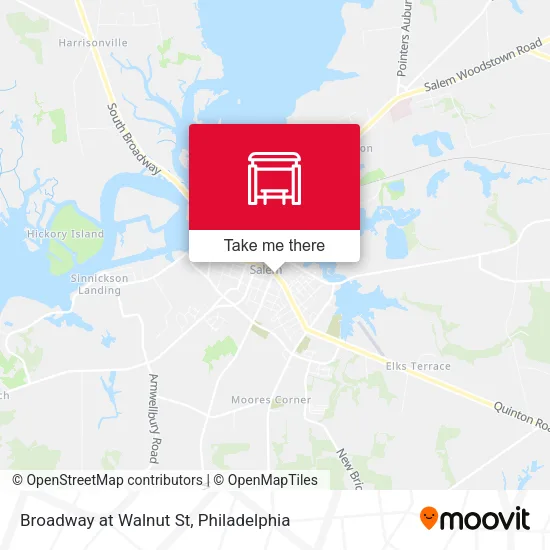 Broadway at Walnut St map