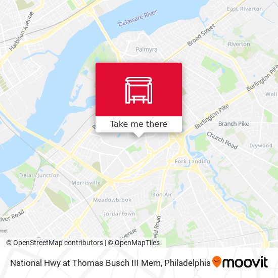 National Hwy at Thomas Busch III Mem map