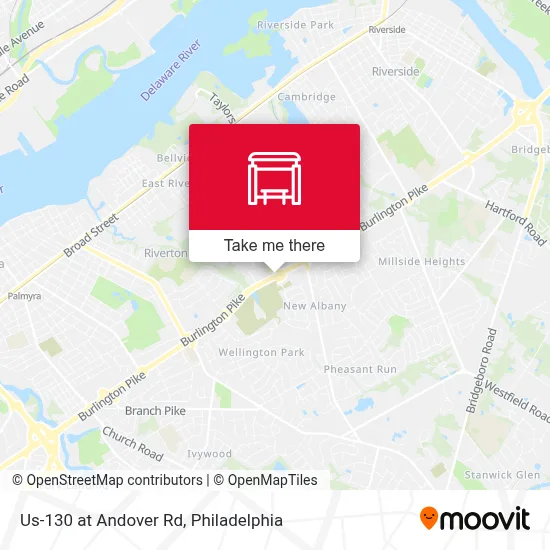 Us-130 at Andover Rd map