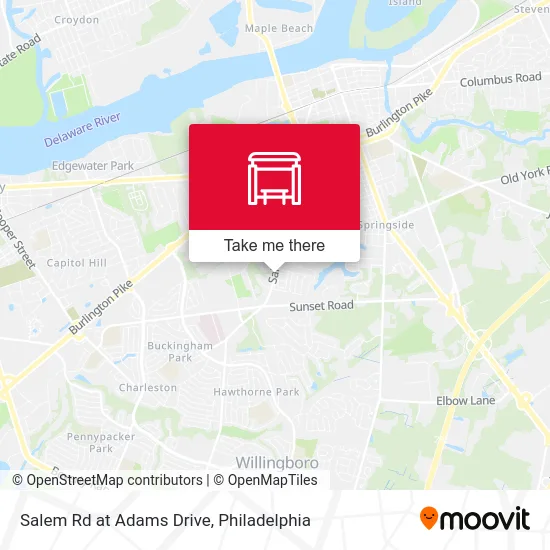 Salem Rd at Adams Drive map