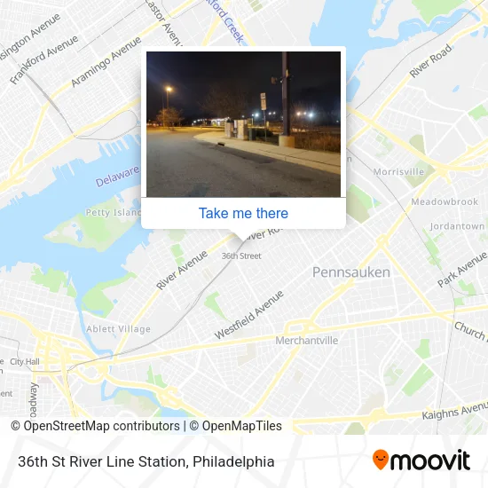 36th St River Line Station map