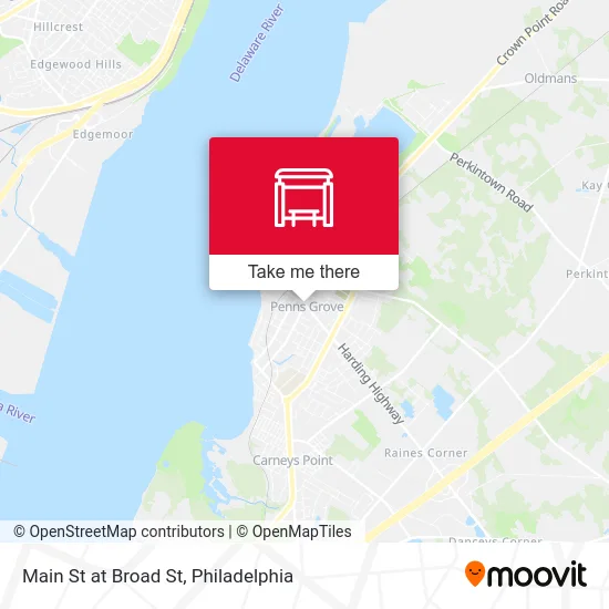 Main St at Broad St map