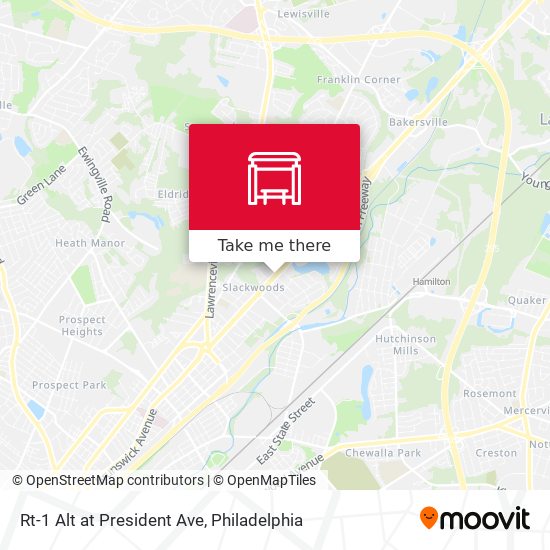 Rt-1 Alt at President Ave map