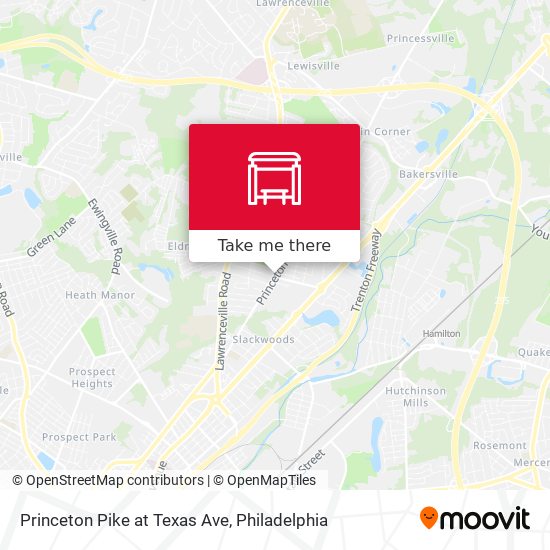 Princeton Pike at Texas Ave map