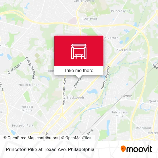 Princeton Pike at Texas Ave map