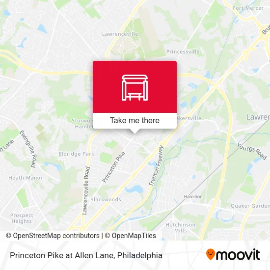 Princeton Pike at Allen Lane map