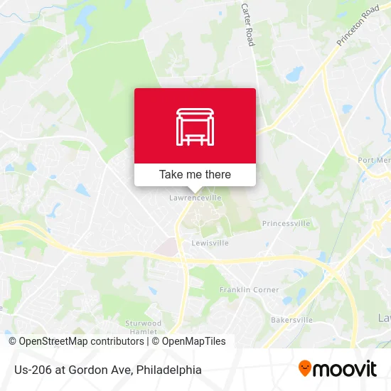 Us-206 at Gordon Ave map