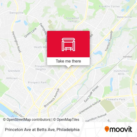 Princeton Ave at Betts Ave map