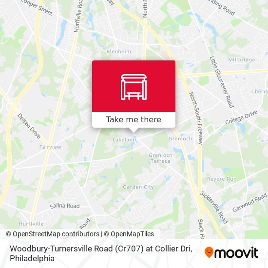 Mapa de Woodbury-Turnersville Road (Cr707) at Collier Dri