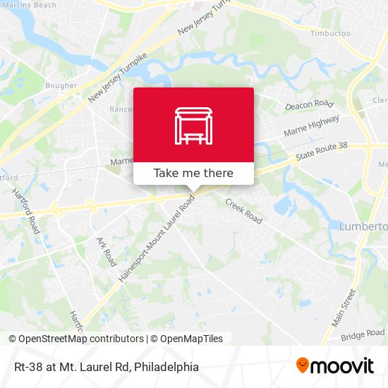 Rt-38 at Mt. Laurel Rd map