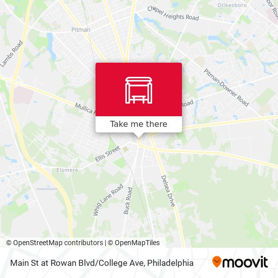 Main St at Rowan Blvd / College Ave map