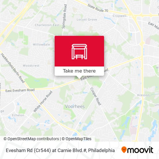 Mapa de Evesham Rd (Cr544) at Carnie Blvd.#