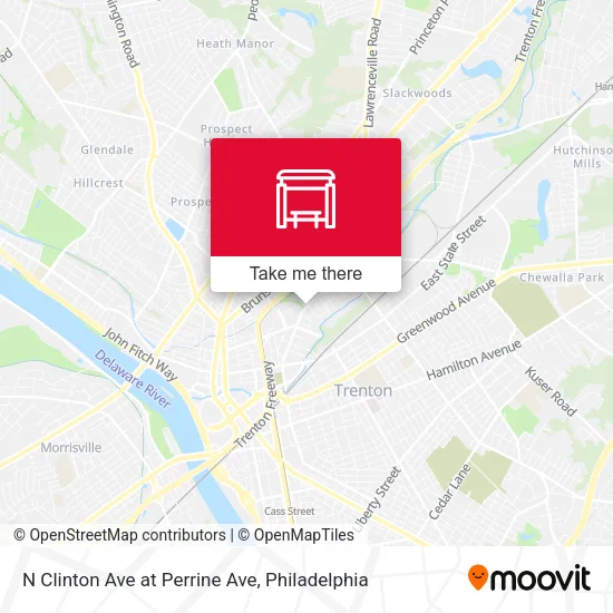 N Clinton Ave at Perrine Ave map
