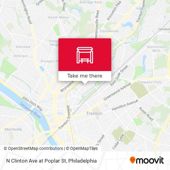 N Clinton Ave at Poplar St map