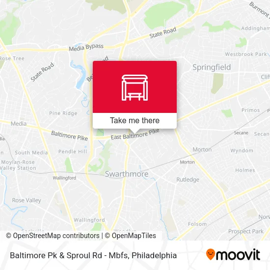 Baltimore Pk & Sproul Rd - Mbfs map