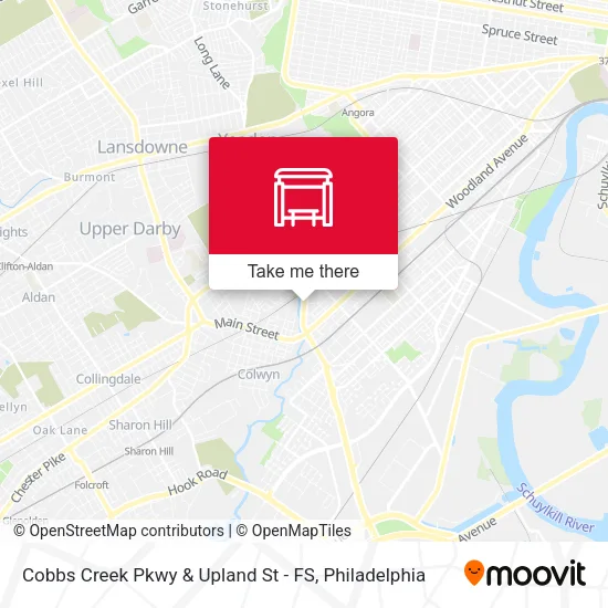Cobbs Creek Pkwy & Upland St - FS map