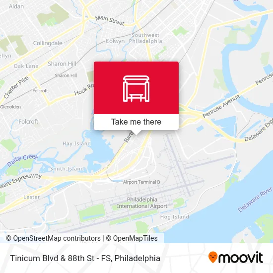 Tinicum Blvd & 88th St - FS map
