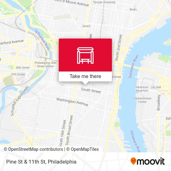 Pine St & 11th St map