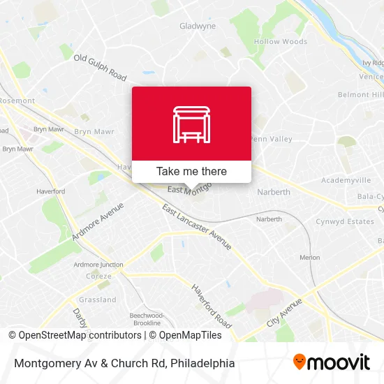 Montgomery Av & Church Rd map