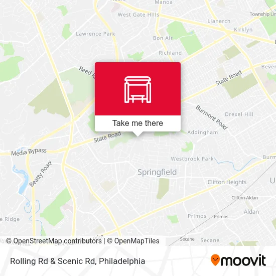 Rolling Rd & Scenic Rd map