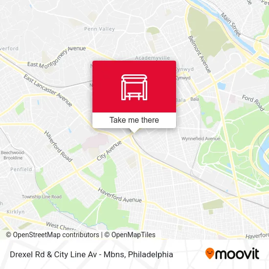 Mapa de Drexel Rd & City Line Av - Mbns