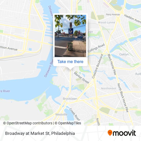Broadway at Market St map
