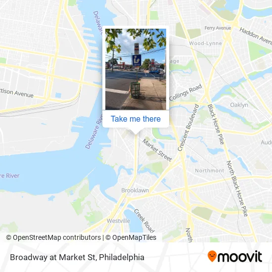 Broadway at Market St map