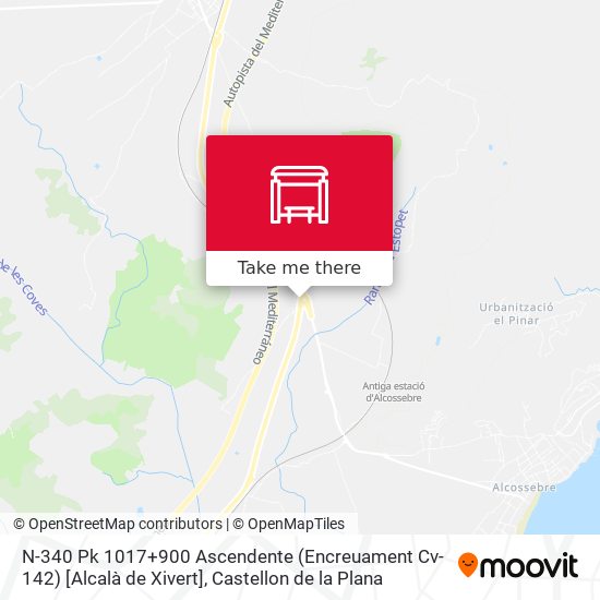 mapa N-340 Pk 1017+900 Ascendente (Encreuament Cv-142) [Alcalà de Xivert]