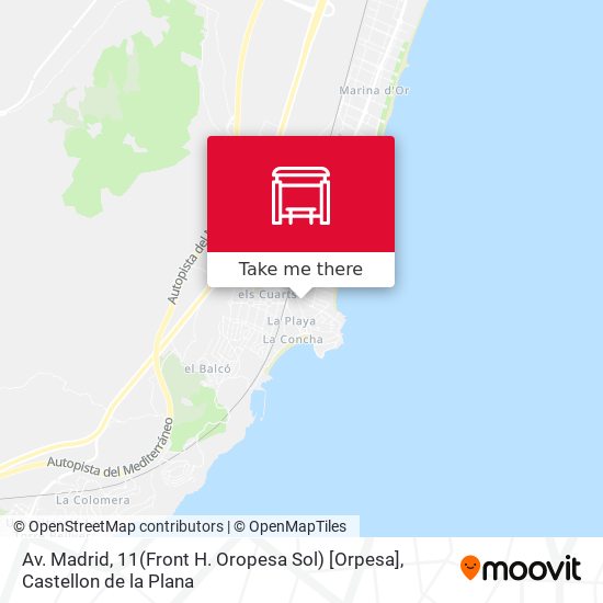 mapa Av. Madrid, 11(Front H. Oropesa Sol) [Orpesa]