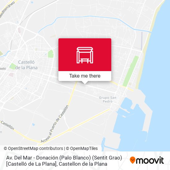 mapa Av. Del Mar - Donación (Palo Blanco) (Sentit Grao) [Castelló de La Plana]