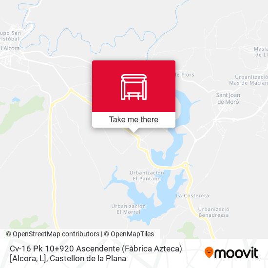 mapa Cv-16 Pk 10+920 Ascendente (Fàbrica Azteca) [Alcora, L]