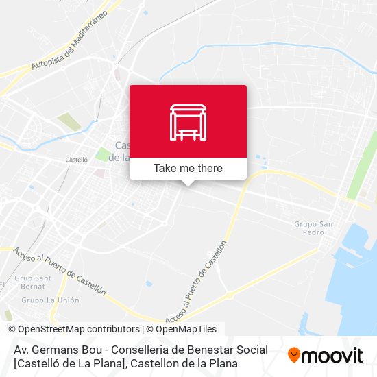 mapa Av. Germans Bou - Conselleria de Benestar Social [Castelló de La Plana]