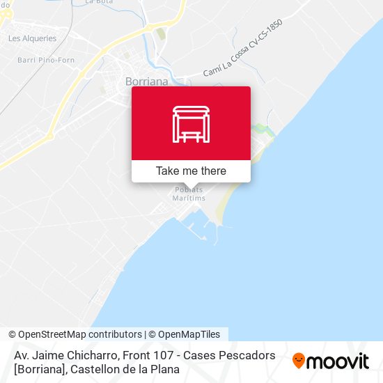 mapa Av. Jaime Chicharro, Front 107 - Cases Pescadors [Borriana]