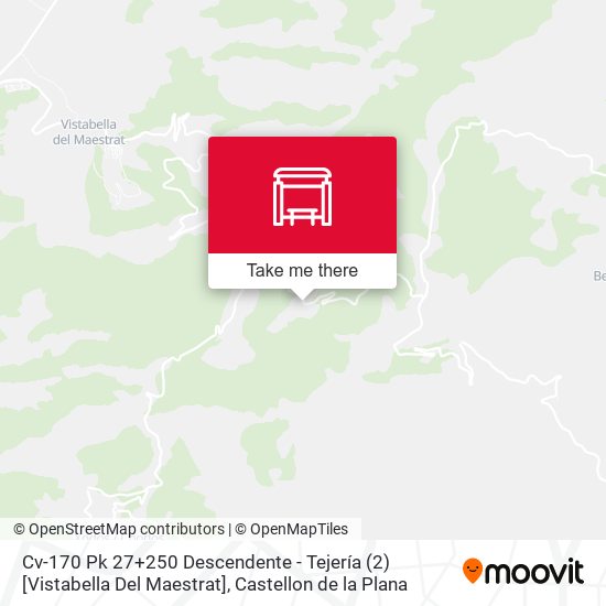 mapa Cv-170 Pk 27+250 Descendente - Tejería (2) [Vistabella Del Maestrat]