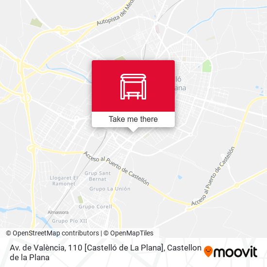 mapa Av. de València, 110 [Castelló de La Plana]