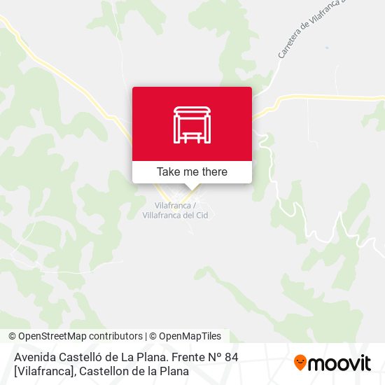 mapa Avenida Castelló de La Plana. Frente Nº 84 [Vilafranca]