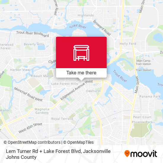 Lem Turner Rd + Lake Forest Blvd map