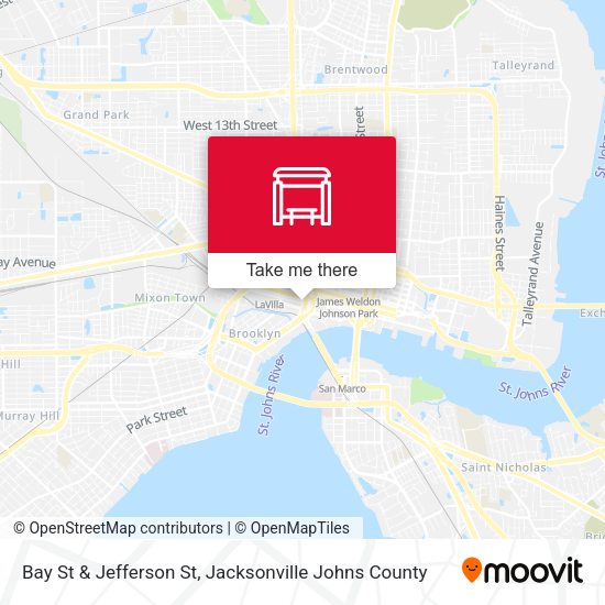 Bay St & Jefferson St map