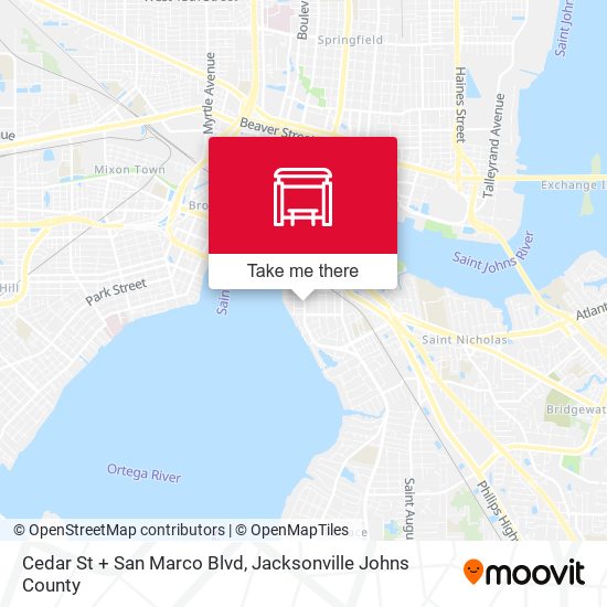 Cedar St + San Marco Blvd map