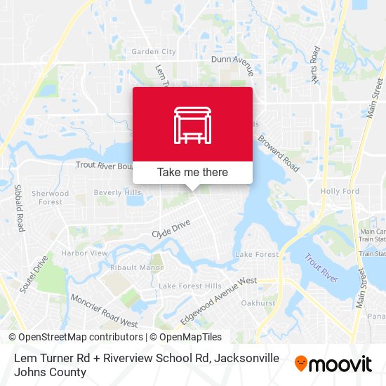 Lem Turner Rd + Riverview School Rd map