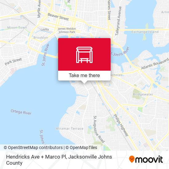 Hendricks Ave + Marco Pl map