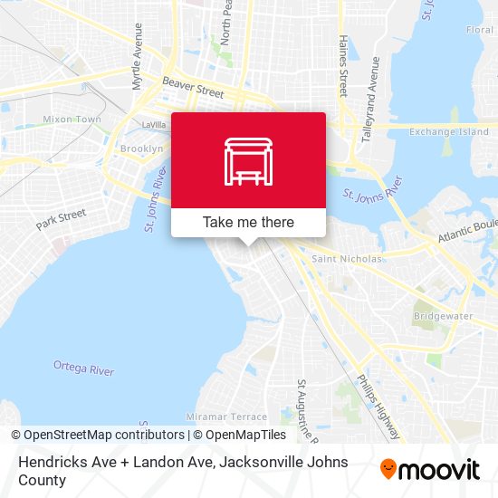Hendricks Ave + Landon Ave map