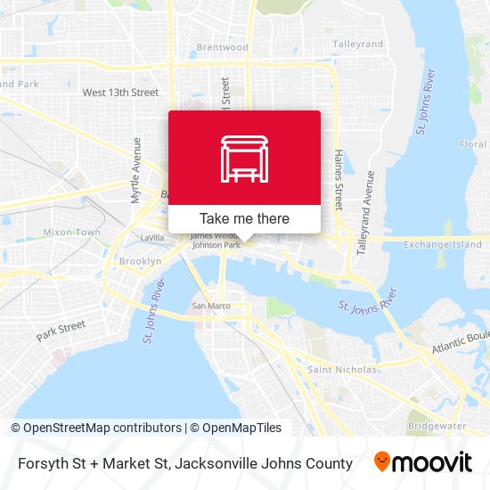 Mapa de Forsyth St + Market St