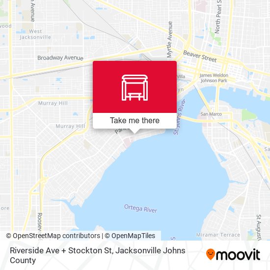 Riverside Ave + Stockton St map