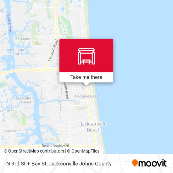 N 3rd St + Bay St map